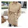 Middle Long Double-breasted Solid Color Wind Coat    S - Mega Save Wholesale & Retail - 4