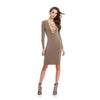 Women Sexy Lace Up Long Sleeve Bandage Club Bodycon Party Cocktail Pencil Dress Khaki - Mega Save Wholesale & Retail - 1