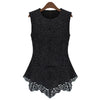 Lace Bottoming Shirt Chiffon Sleeveless   black   S - Mega Save Wholesale & Retail