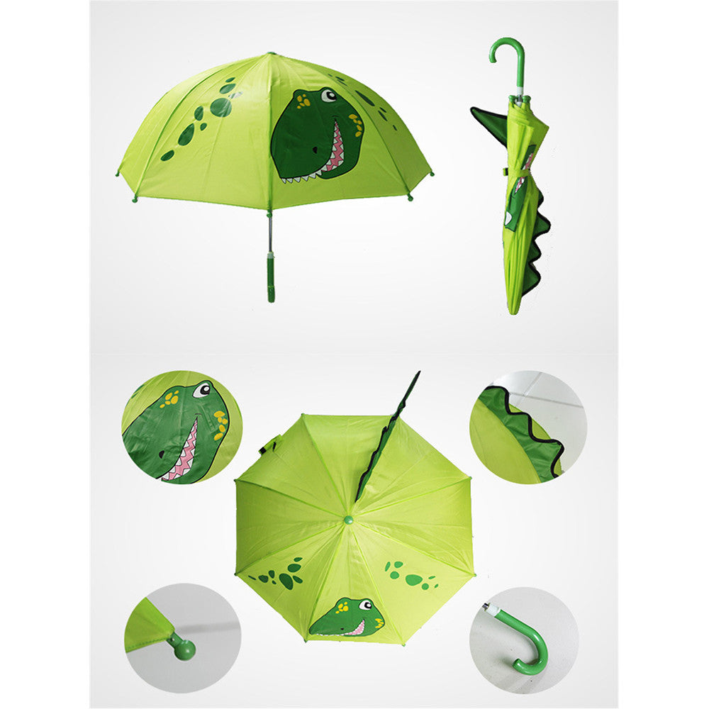 Cute Cartoon Animal Umbrella for Kids Animal Ears Bend Handle    Little Dinosaur - Mega Save Wholesale & Retail