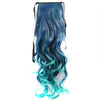 Gradient Ramp Horsetail Lace-up Curled Wig KBMW peacock green gradient ramp - Mega Save Wholesale & Retail - 1