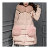 Winter Woman Middle Long Fake Fox Fur A Shape Down Coat    pink   S - Mega Save Wholesale & Retail - 1