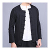 Plate Button Top Flax Jacket Coat Vintage   black   M - Mega Save Wholesale & Retail - 1