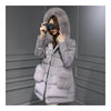 Winter Woman Middle Long Fake Fox Fur A Shape Down Coat   grey   S - Mega Save Wholesale & Retail - 1