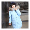 Winter Child Girl Middle Long Down Coat Thick   blue    130cm - Mega Save Wholesale & Retail - 1