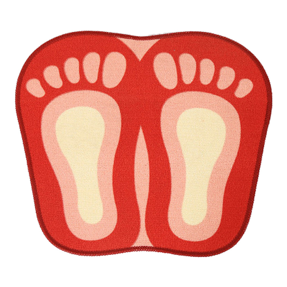 Cartoon Foot Shape Ground Floor Foot Mat Antiskid red - Mega Save Wholesale & Retail - 1