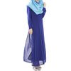 Muslim Robe Long Dress Big Peplum   sapphire blue - Mega Save Wholesale & Retail - 1