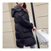 Winter Hoodied Loose Middle Long Down Coat    black    S - Mega Save Wholesale & Retail - 2