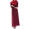 Muslim Robe Long Dress Big Peplum   wine red - Mega Save Wholesale & Retail - 1