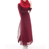 Muslim Robe Long Dress Big Peplum   wine red - Mega Save Wholesale & Retail - 2