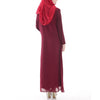 Muslim Robe Long Dress Big Peplum   wine red - Mega Save Wholesale & Retail - 3