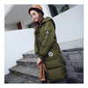 Winter Hoodied Loose Middle Long Down Coat    army green   S - Mega Save Wholesale & Retail - 3