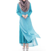 Muslim Robe Long Dress Big Peplum  sky blue - Mega Save Wholesale & Retail - 2