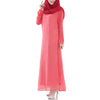 Muslim Robe Long Dress Big Peplum   watermelon red - Mega Save Wholesale & Retail - 2