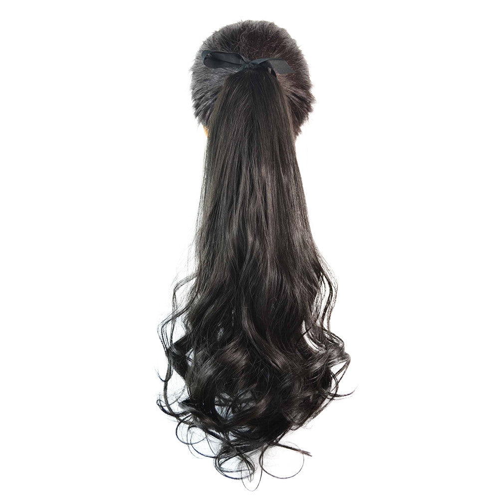 Wig Horsetail Lace-up Long Curled Hair    natural black 141-2# - Mega Save Wholesale & Retail - 1