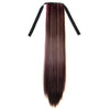 Lace-up Colorful Highlights Wig Horsetail    brown pink 2M33HPINK2