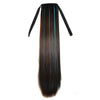 Lace-up Colorful Highlights Wig Horsetail    brown sky blue 2M33HBLUE3#