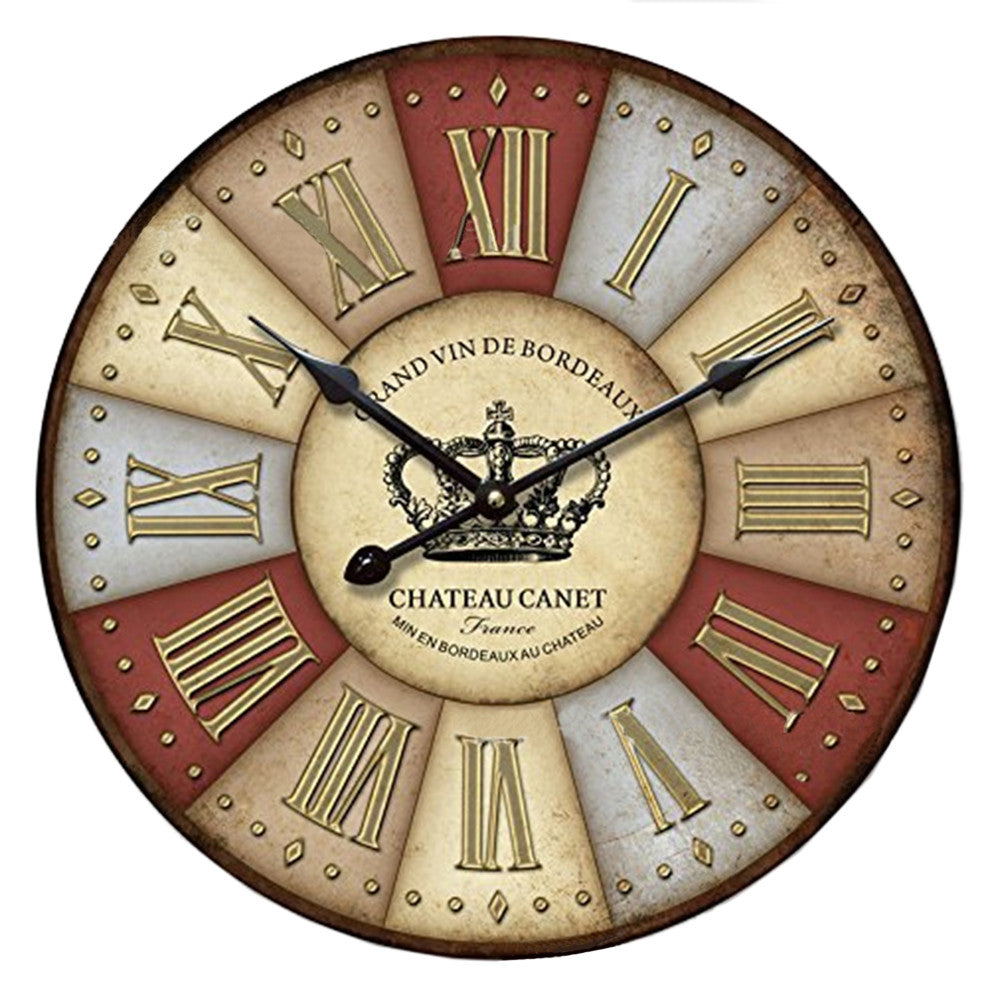 Hang Wall Clock Wooden Sildent Quartz  L - Mega Save Wholesale & Retail