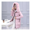 Winter Down Coat Woman Fur Collar Middle Long Thick   pink   M - Mega Save Wholesale & Retail - 3