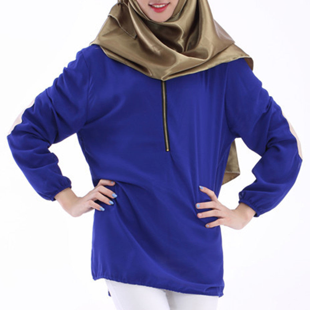 Chiffon Muslim Top Wear Solid Color Singapore   sapphire blue - Mega Save Wholesale & Retail - 1