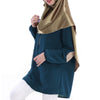 Chiffon Muslim Top Wear Solid Color Singapore   cyan - Mega Save Wholesale & Retail - 1