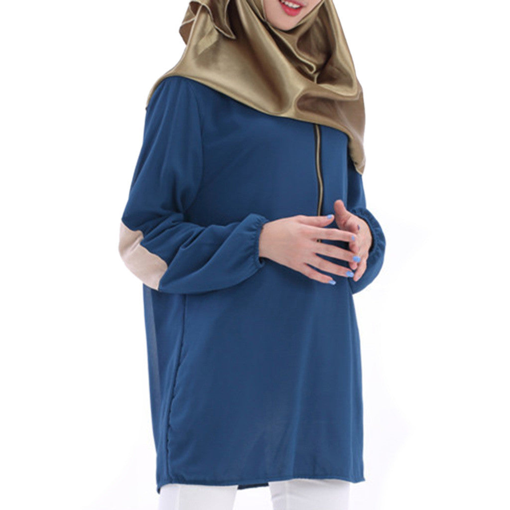 Chiffon Muslim Top Wear Solid Color Singapore   indigo - Mega Save Wholesale & Retail - 1