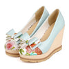 Bowknot Women Thin Shoes Chromatic Slipsole High Heel Plus Size  blue - Mega Save Wholesale & Retail