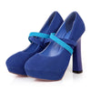 High Thick Heel Shoes Slim Night Club Platform Fluff Women Thin Shoes  blue - Mega Save Wholesale & Retail