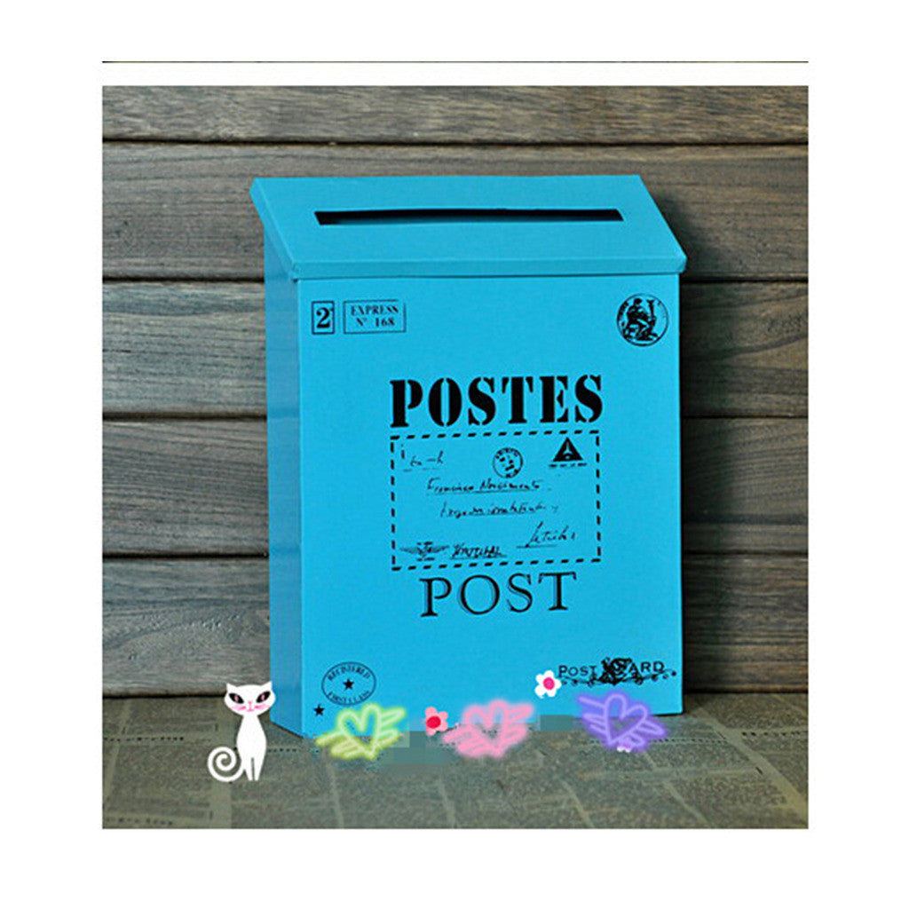 Countryside Mailbox Small Suggestion Box Iron Sheet Mailbox Vintage Ballot Box without Lock   bright red - Mega Save Wholesale & Retail - 1