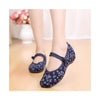 Old Beijing Blue Slipsole Small Flower Embroidered Shoes for Women in National Style with Beautiful Floral Designs & Straps - Mega Save Wholesale & Retail - 1