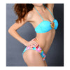 Swimwear Swimsuit Sexy Floral Rhinestone Bikini  blue flower  S - Mega Save Wholesale & Retail - 1