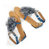 Flat Heel Flower Sandals Various Size Women Shoes  blue - Mega Save Wholesale & Retail - 2