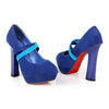 High Thick Heel Shoes Slim Night Club Platform Fluff Women Thin Shoes  blue - Mega Save Wholesale & Retail - 2