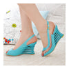 Casual Comfortable Slipsole Peep-toe Sandals Buckle Patent Leather   blue - Mega Save Wholesale & Retail - 2