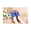 Old Beijing Cloth Shoes Summer Style in Blue Shade for Women in Low Cut National Embroidery & Beautiful Floral Designs - Mega Save Wholesale & Retail - 2