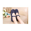 Old Beijing Blue Slipsole Small Flower Embroidered Shoes for Women in National Style with Beautiful Floral Designs & Straps - Mega Save Wholesale & Retail - 2