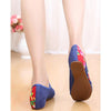 Old Beijing Cloth Shoes Summer Style in Blue Shade for Women in Low Cut National Embroidery & Beautiful Floral Designs - Mega Save Wholesale & Retail - 3