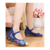 Blue Old Beijing Cloth Shoes for Women in National Slipsole Style & Fancy Embroidery Patterns - Mega Save Wholesale & Retail - 3