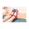 Colorful Phoenix Old Beijing Blue Woman Dance Shoes in Square National Style with Embroidery & Ankle Straps - Mega Save Wholesale & Retail - 4