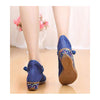 Blue Old Beijing Cloth Shoes for Women in National Slipsole Style & Fancy Embroidery Patterns - Mega Save Wholesale & Retail - 4