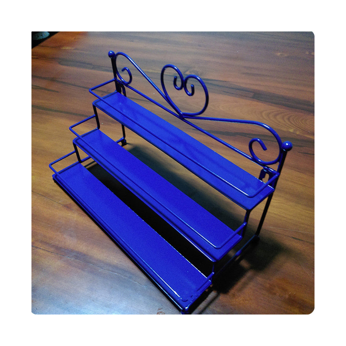 Iron Nail cosmetics jewelry display shelves shelves shelves three perfume factory outlets  blue - Mega Save Wholesale & Retail - 1