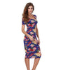 Hot Women Floral Print Slim Dress Bandage Bodycon Stretch Mini Pencil Dress White S - Mega Save Wholesale & Retail - 4