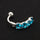 Arc Zircon Navel Ring Buckle    platinum plated blue zircon - Mega Save Wholesale & Retail - 3