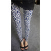 Womens sexy leggings Stretchy fit skin pants trousers Chinese traditional ink Pattern Blue flower - Mega Save Wholesale & Retail