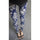 Womens sexy leggings Stretchy fit skin pants trousers Chinese traditional ink Pattern Blue background embroidery - Mega Save Wholesale & Retail