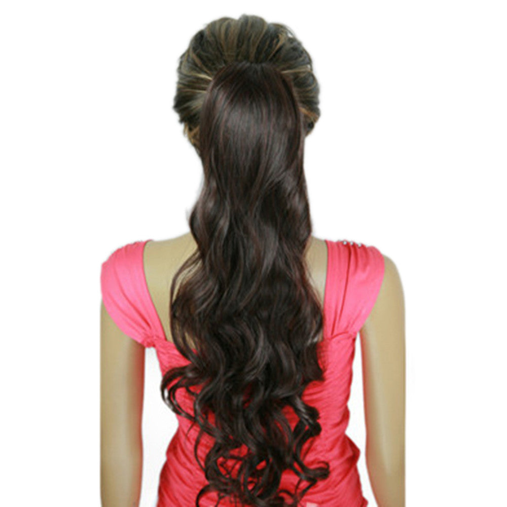 Long Curled Hair Wave Curl Elastic Button Horsetail    2/33 - Mega Save Wholesale & Retail
