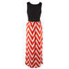 Wave Stripe Dress Sleeveless Vest Skirt   orange white   S - Mega Save Wholesale & Retail - 2