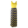 Wave Stripe Dress Sleeveless Vest Skirt  yellow   S - Mega Save Wholesale & Retail - 1