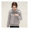 Hooded Down Coat Woman Slim Warm Screw Thread Chic   grey   S - Mega Save Wholesale & Retail - 1