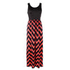 Wave Stripe Dress Sleeveless Vest Skirt   orange black   S - Mega Save Wholesale & Retail - 1